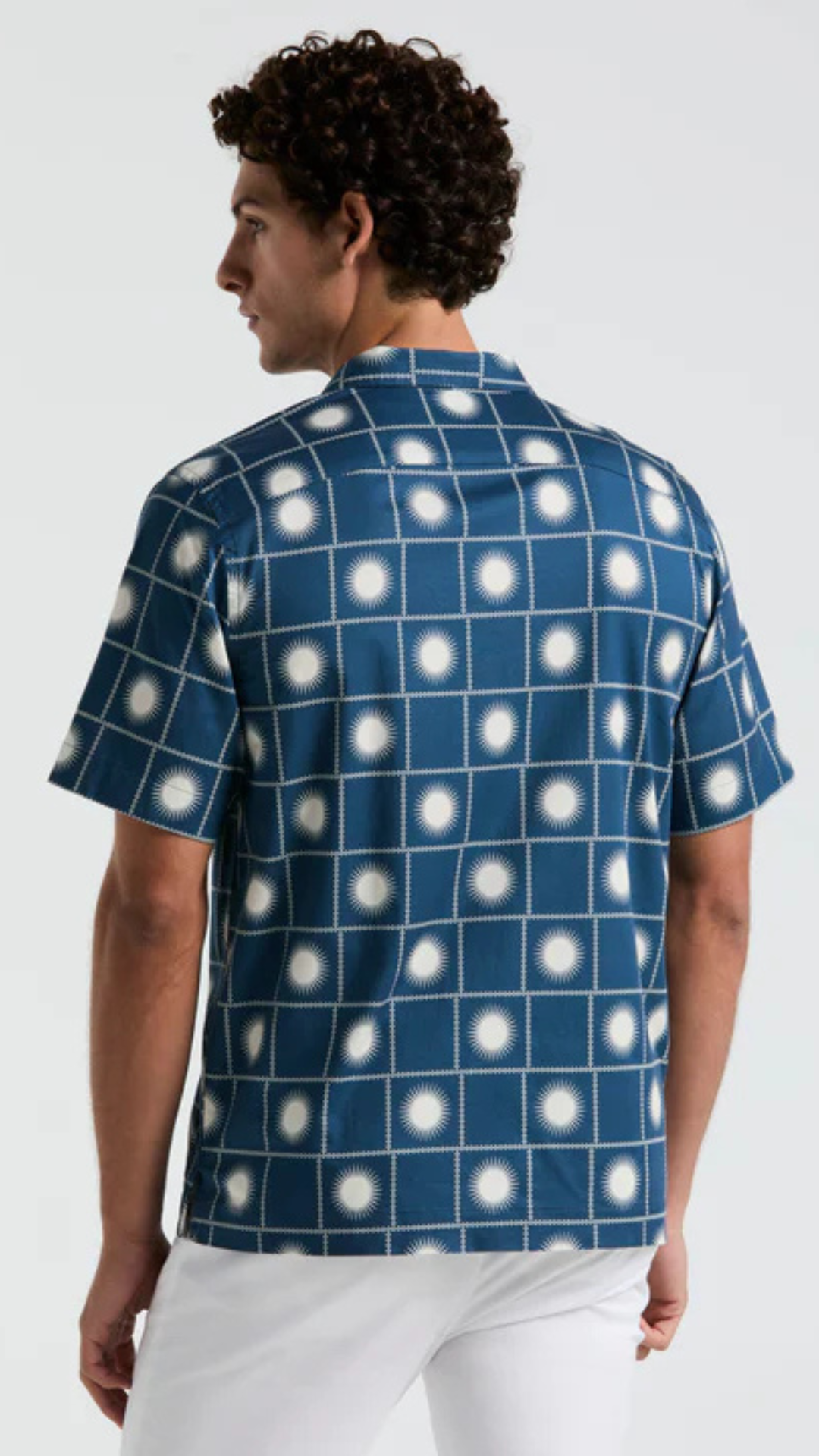 S/S AOP SUN CHECK CABANA COLLAR SHIRT