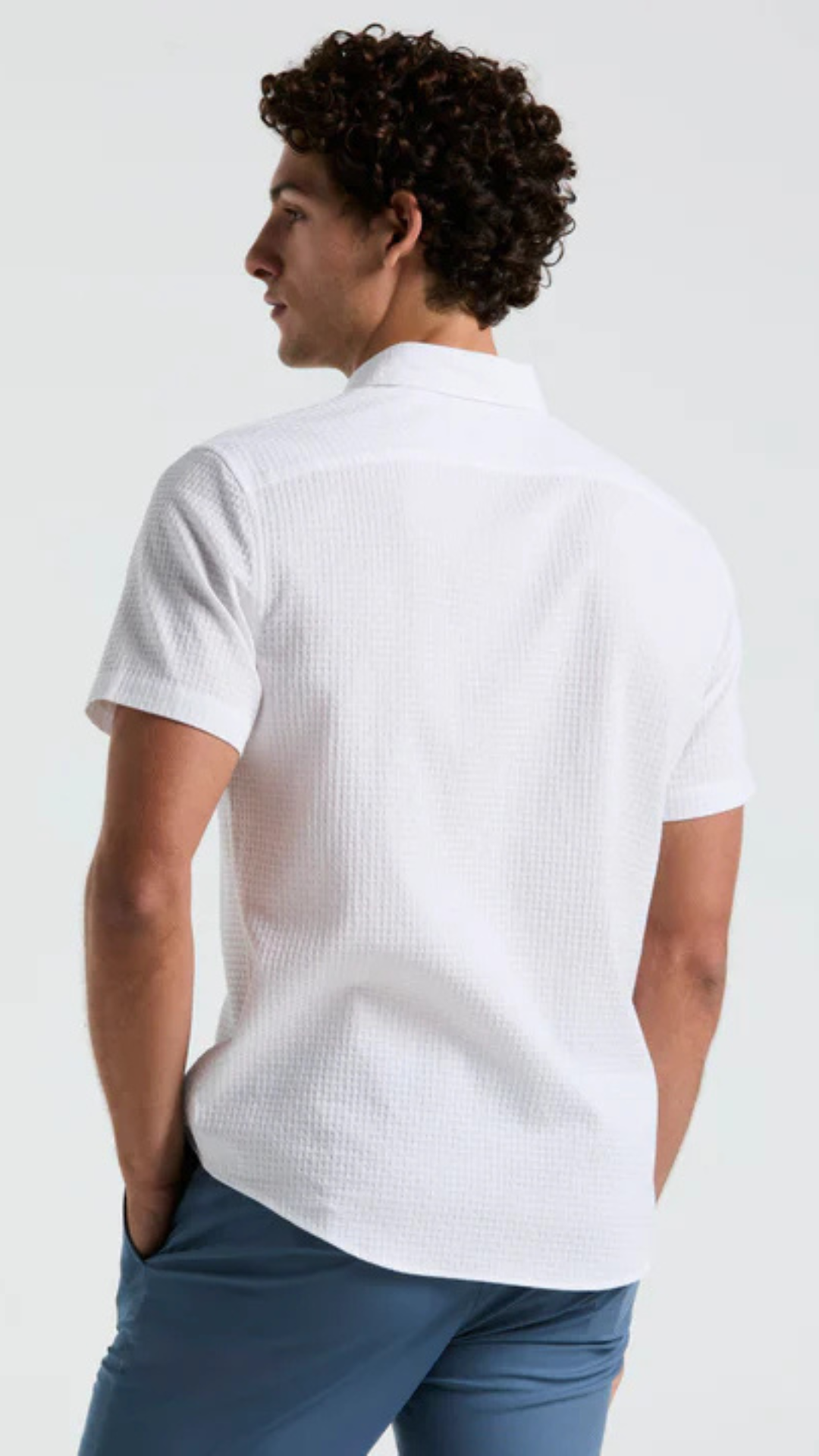 S/S SOLID TEXTURED DOBBY SHIRT