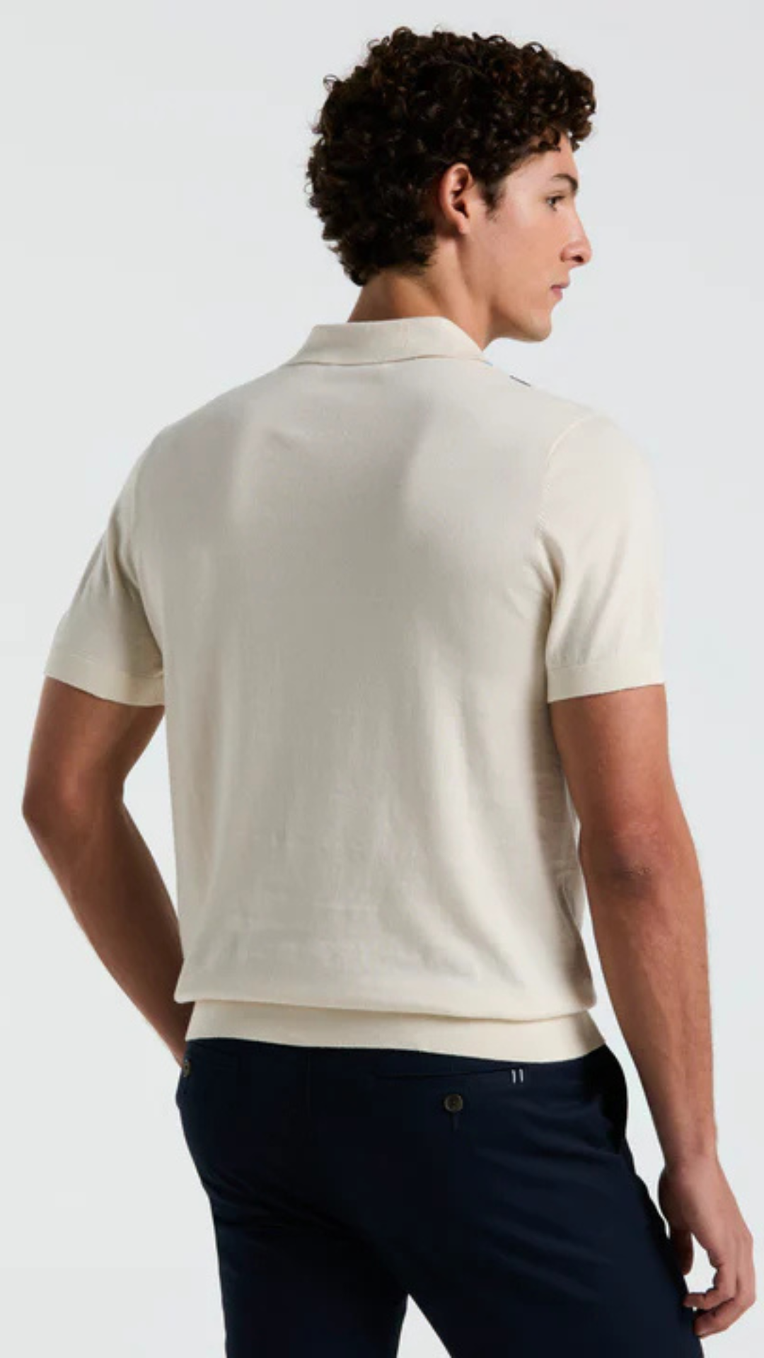 S/S VERTICAL STRIPE SWEATER POLO