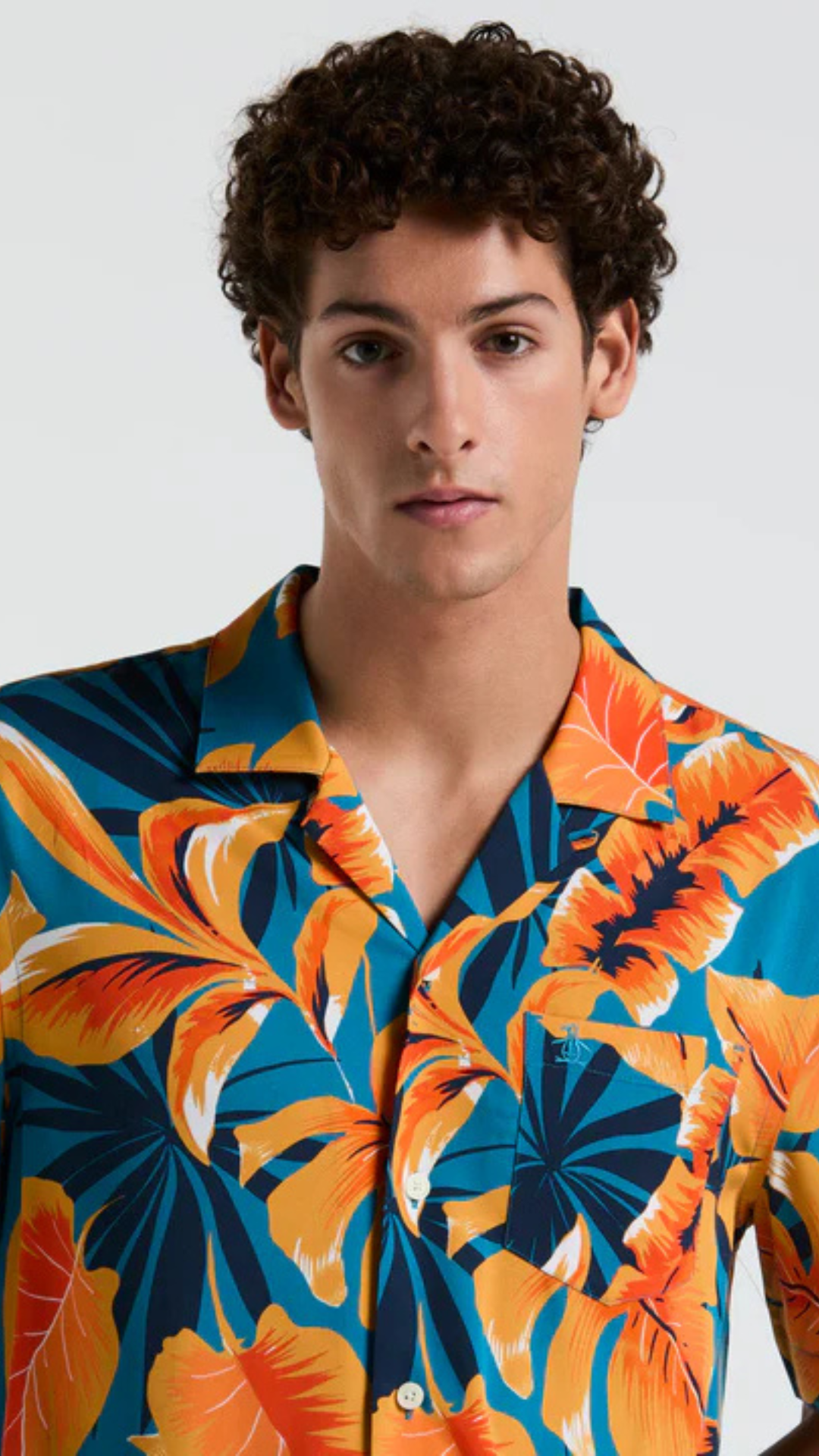S/S AOP TROPICAL LEAF CABANA COLLAR SHIRT