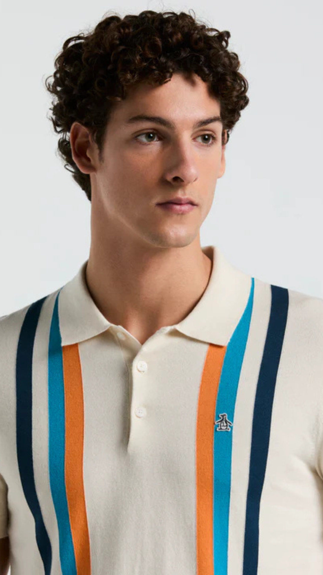 S/S VERTICAL STRIPE SWEATER POLO