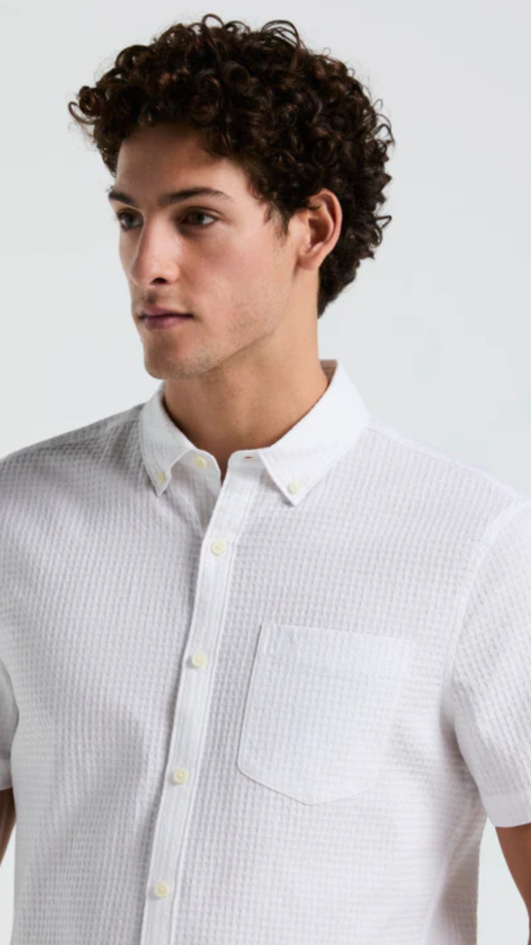 S/S SOLID TEXTURED DOBBY SHIRT