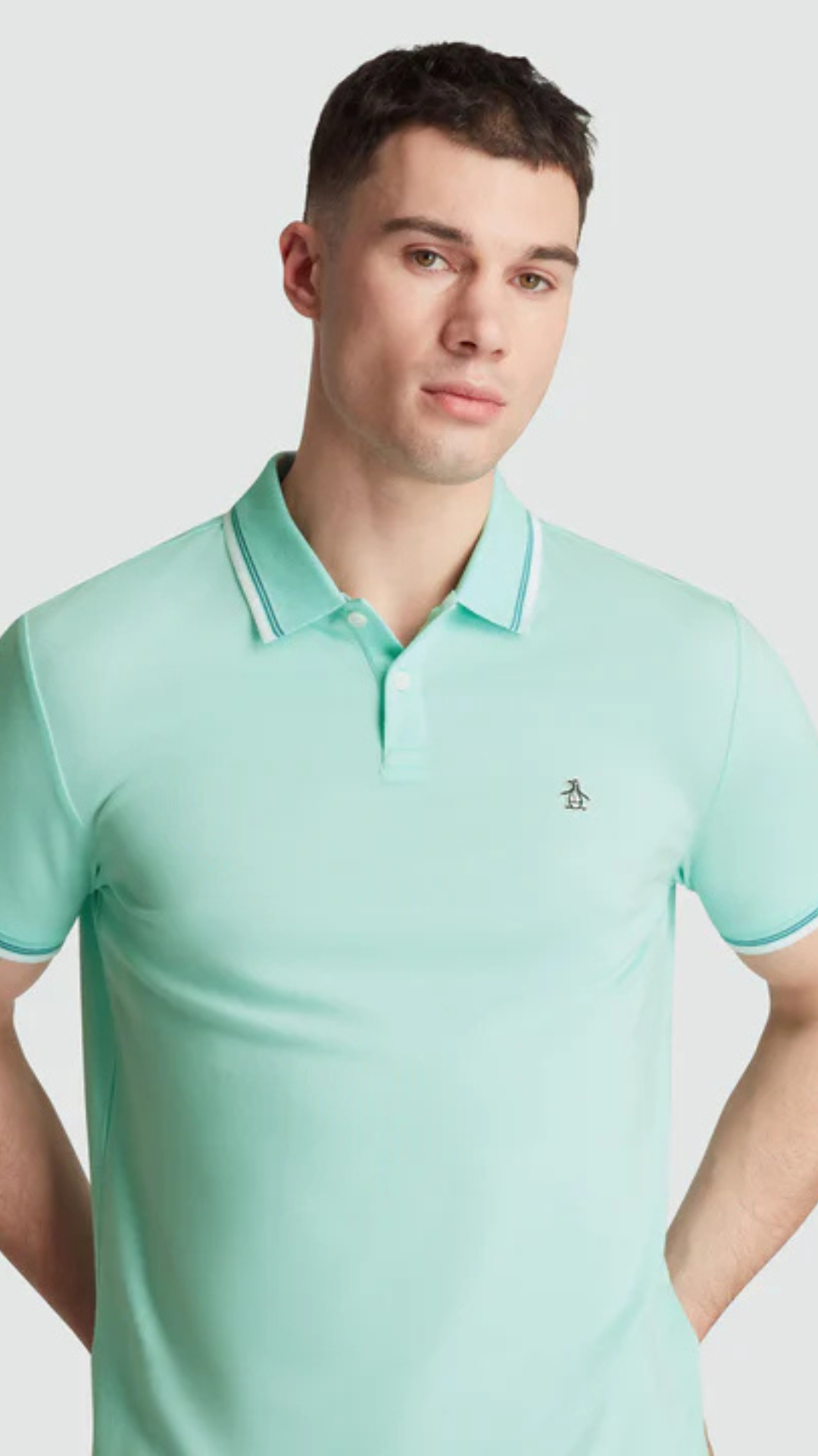 S/S TIPPED STICKER PETE POLO