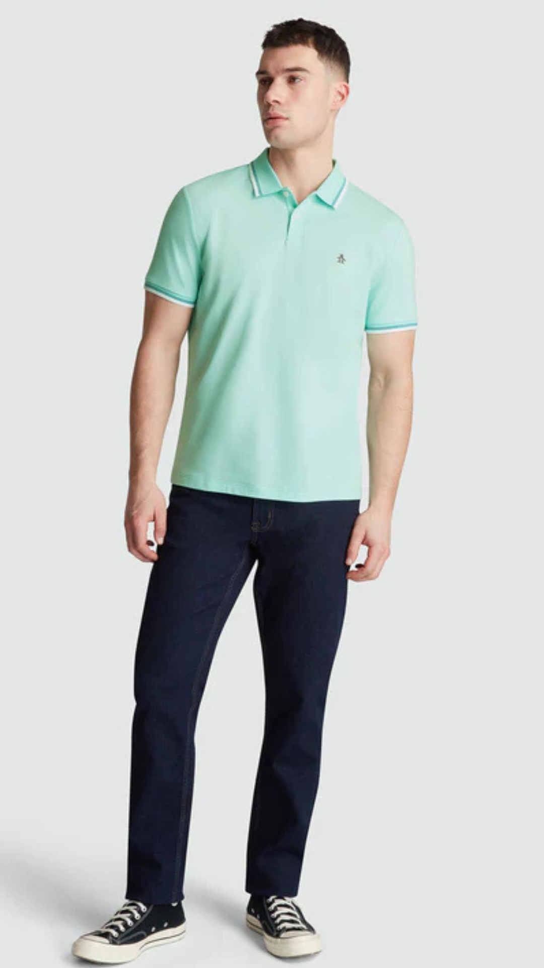 S/S TIPPED STICKER PETE POLO