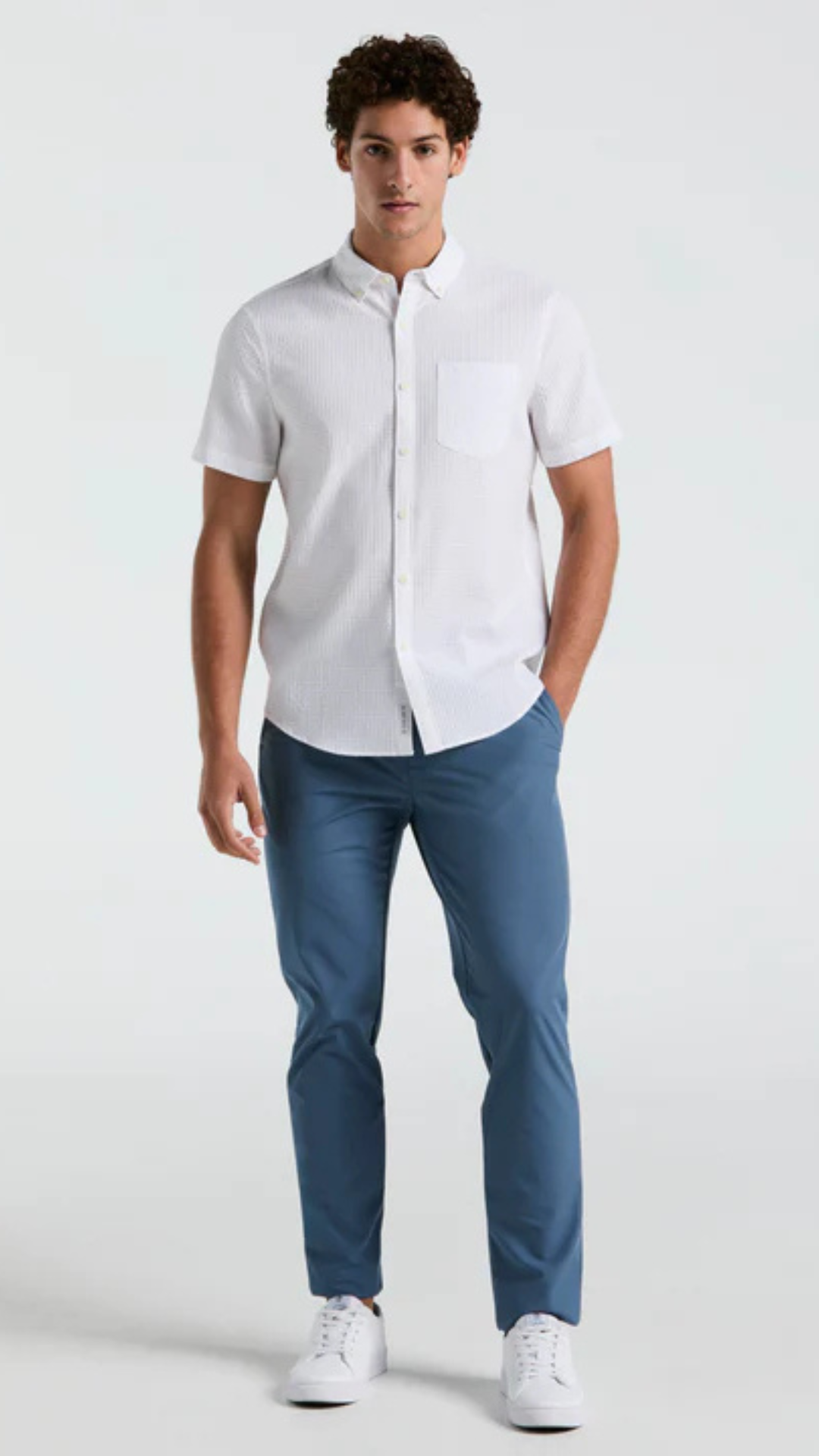 S/S SOLID TEXTURED DOBBY SHIRT