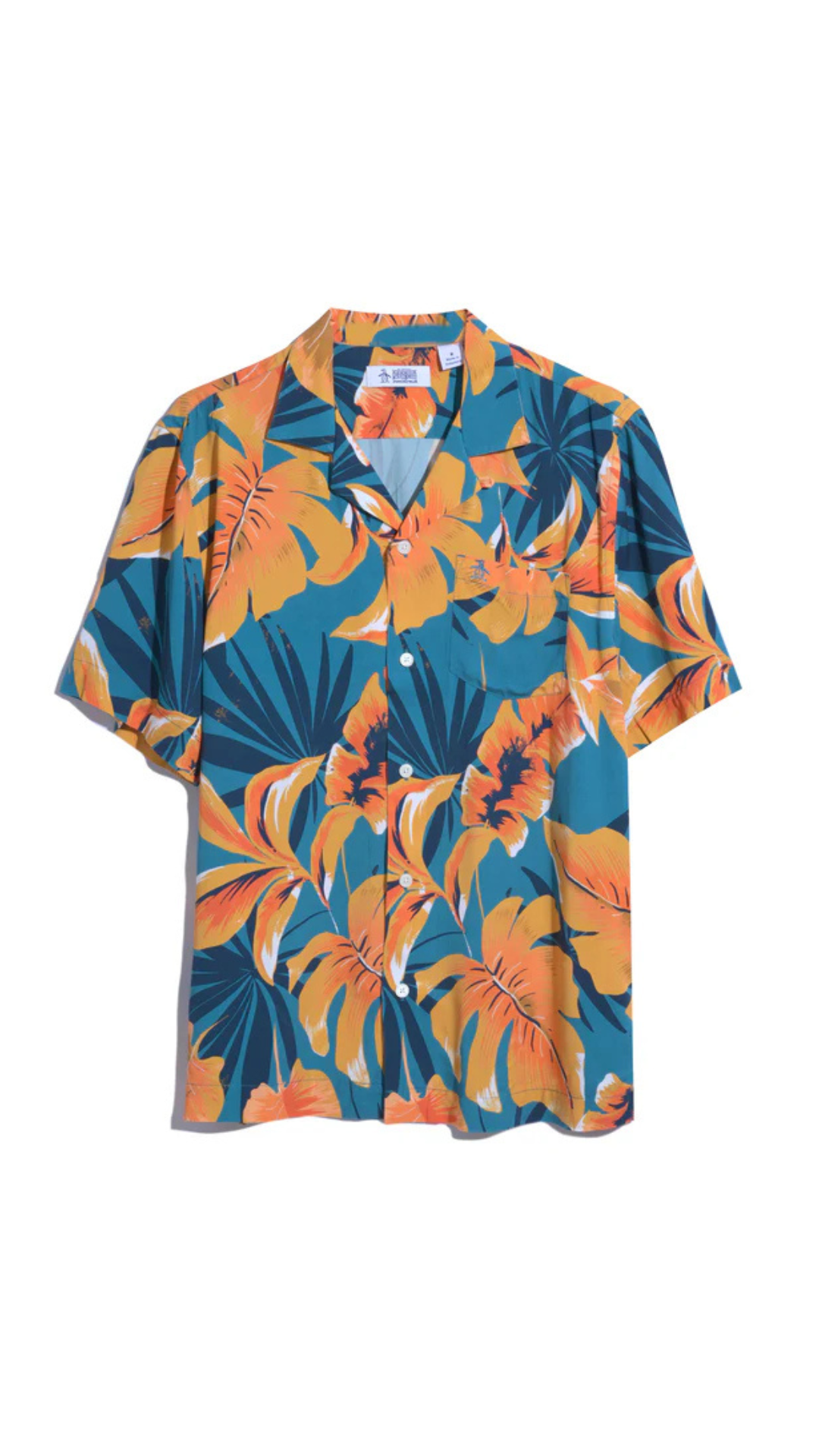 S/S AOP TROPICAL LEAF CABANA COLLAR SHIRT