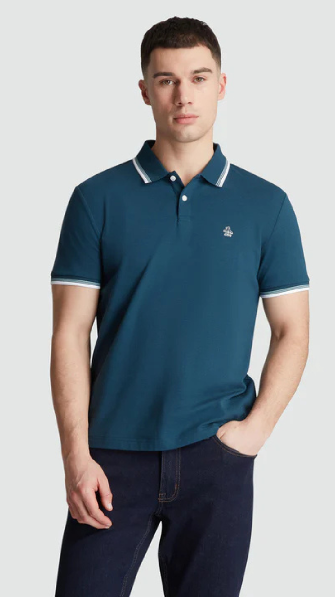S/S TIPPED STICKER PETE POLO