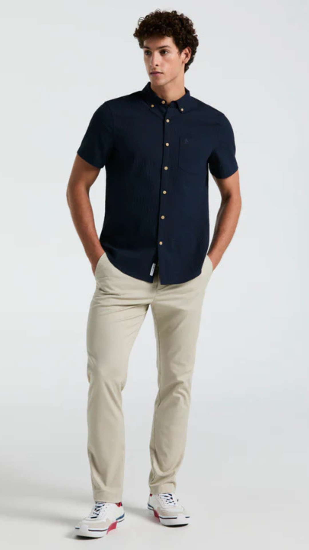S/S SOLID TEXTURED DOBBY SHIRT