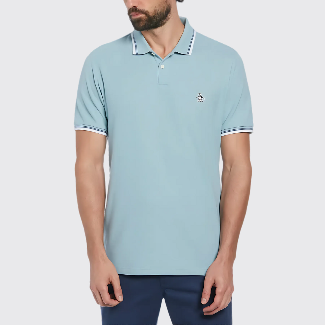 S/S TIPPED STICKER PETE POLO