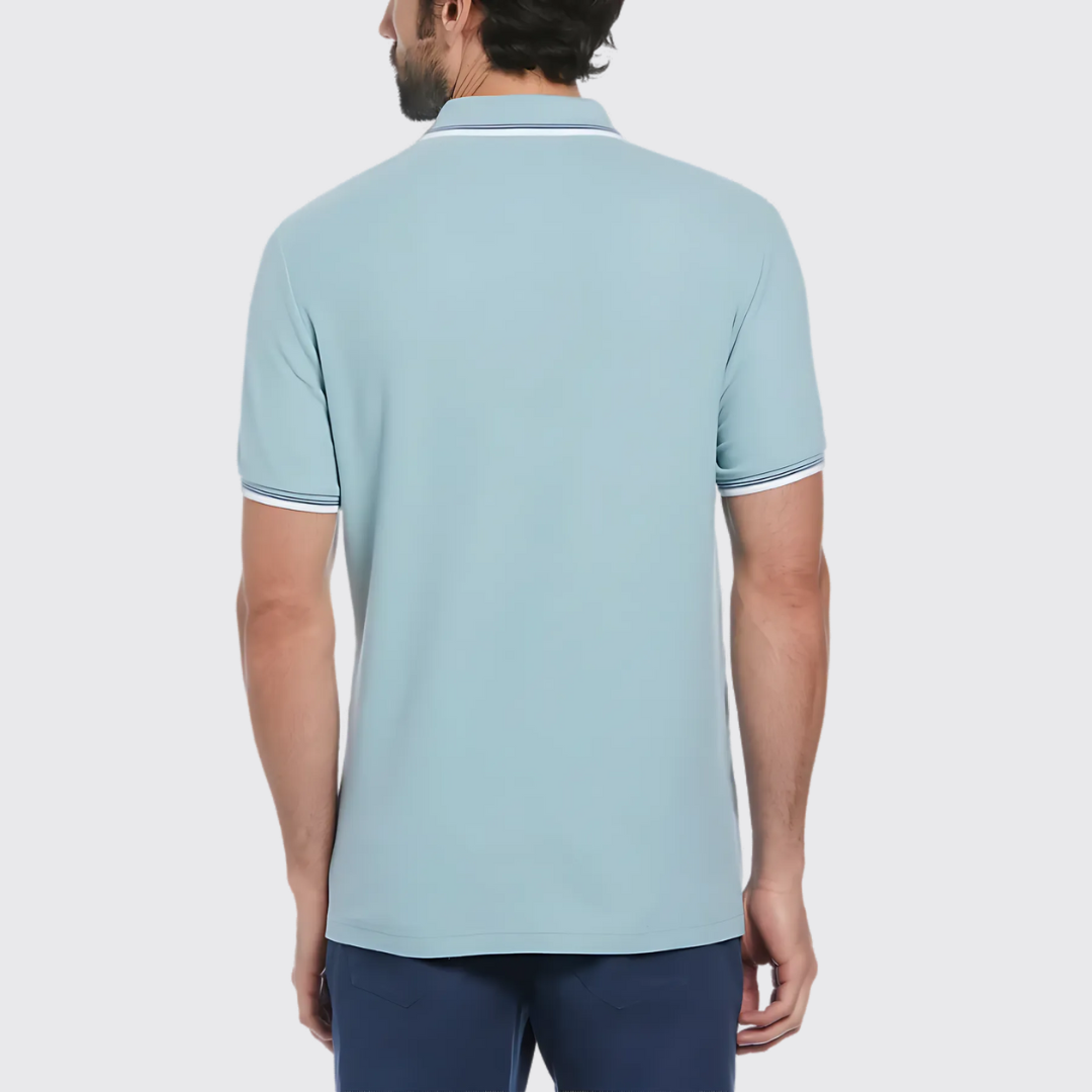 S/S TIPPED STICKER PETE POLO