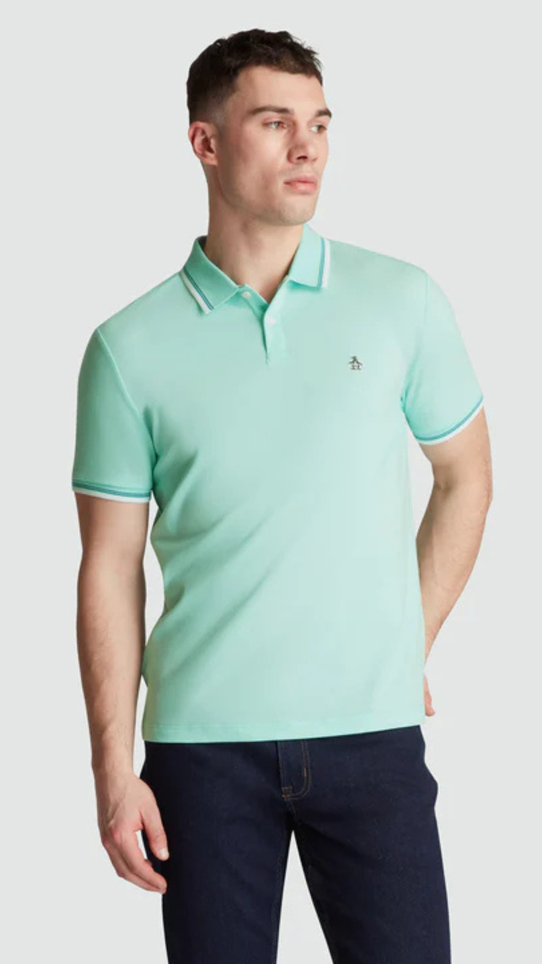S/S TIPPED STICKER PETE POLO