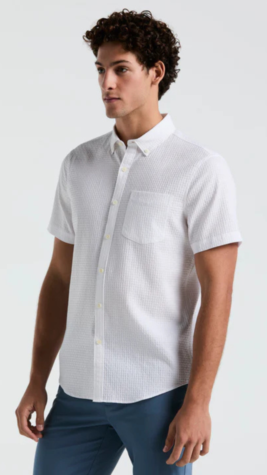 S/S SOLID TEXTURED DOBBY SHIRT