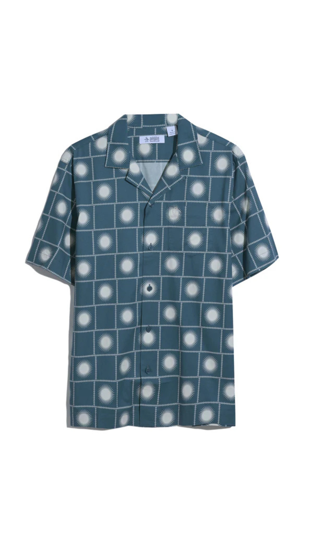 S/S AOP SUN CHECK CABANA COLLAR SHIRT