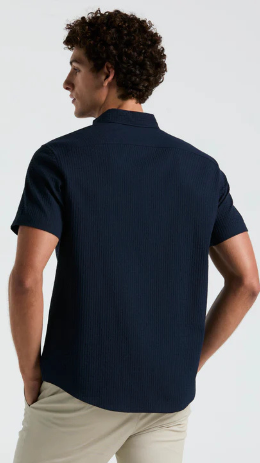 S/S SOLID TEXTURED DOBBY SHIRT