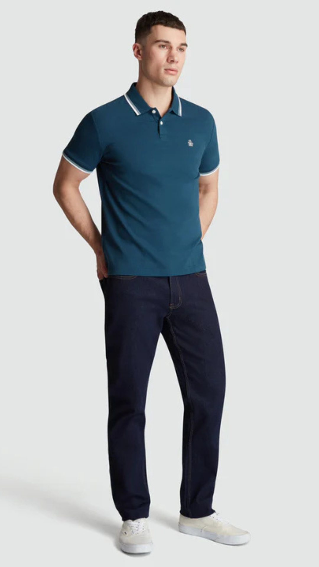 S/S TIPPED STICKER PETE POLO