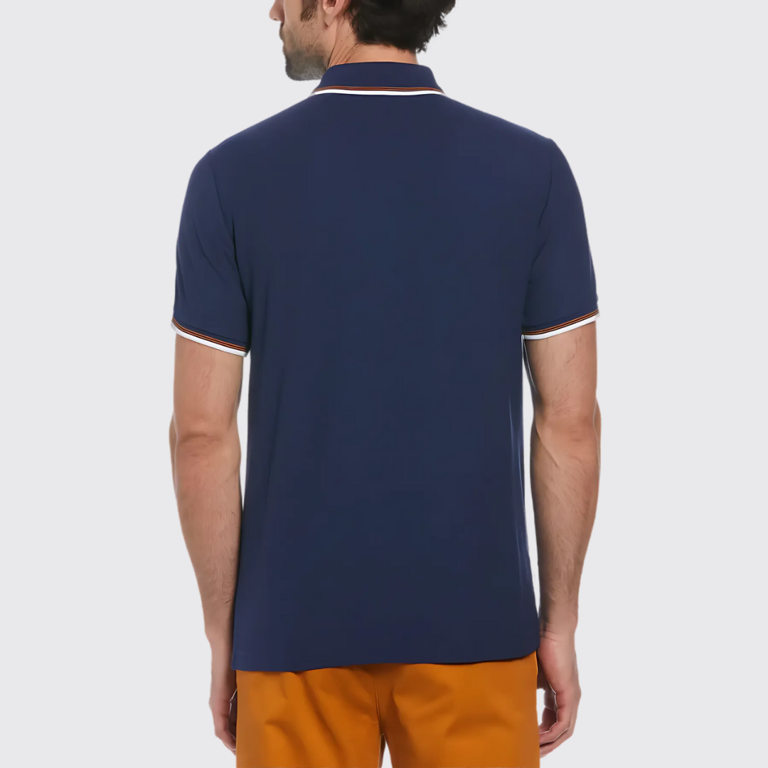 S/S TIPPED STICKER PETE POLO